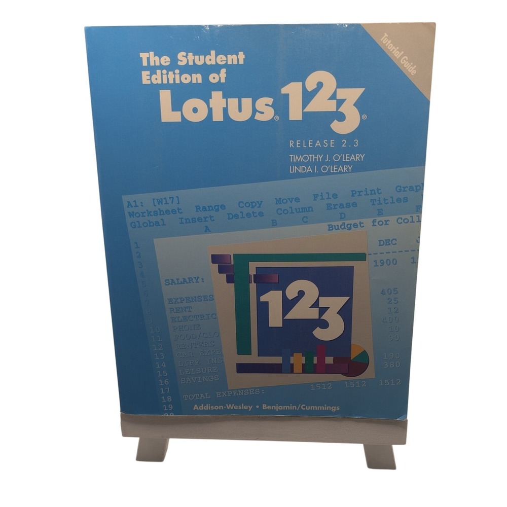 Lotus Software Book Blue Lotus 1-2-3 Release 2.3 Tutorial Guide w Disk